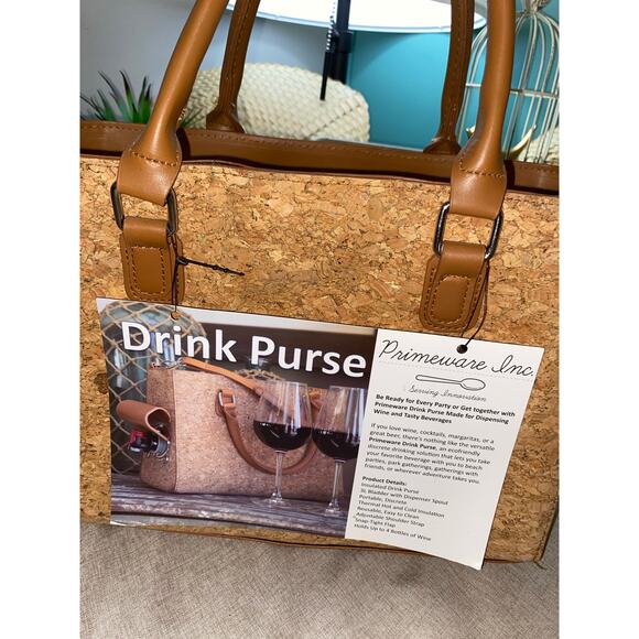 NWT Primeware Inc. Drink Purse Insulated 3L Bladder W/Spout Cork Wine Bag - Picture 4 of 9